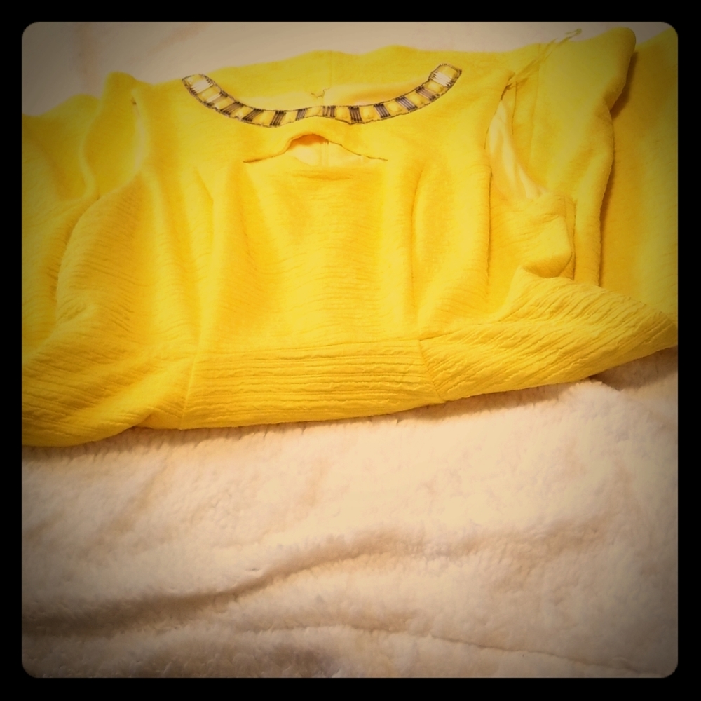 Flowy lined Bright Vibrant Yellow Dress